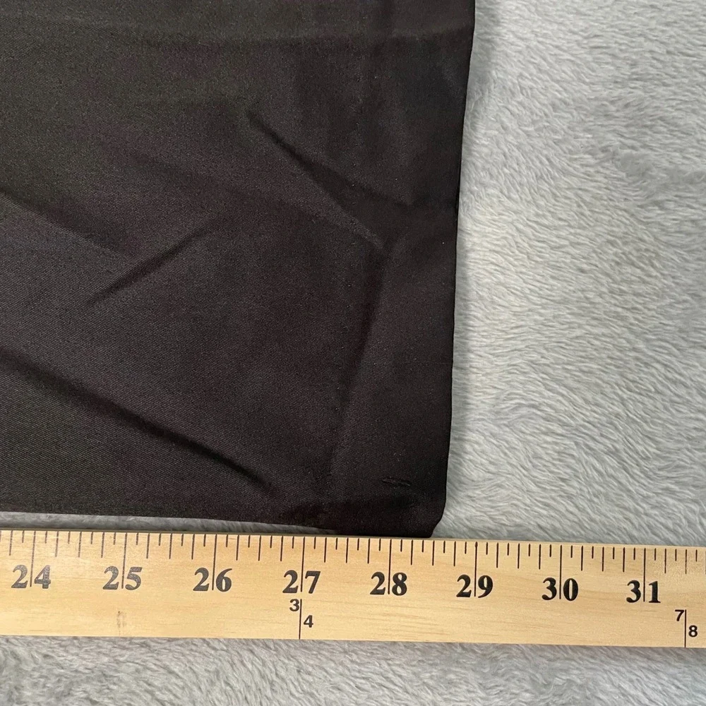 George‎ Mens Black Flat Front Dress Pants Straight Leg Trousers 34x28.5 GM07425
